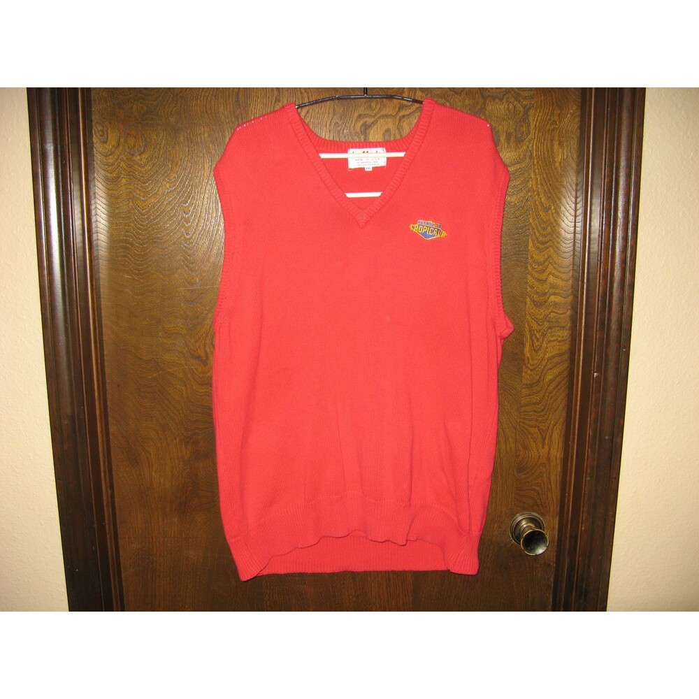 Vintage Mens LaMode Tropicana Casino Las Vegas Red Vest Made In USA Size XXL